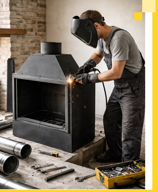 Продажа и установка металлических каминов в Пыти-Яхах под ключ