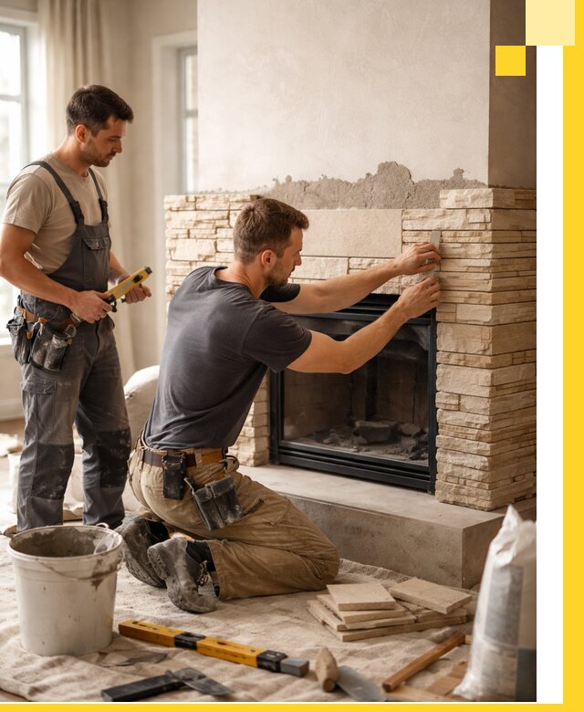 Установка и монтаж каминов для загородного дома в Пыти-Яхах