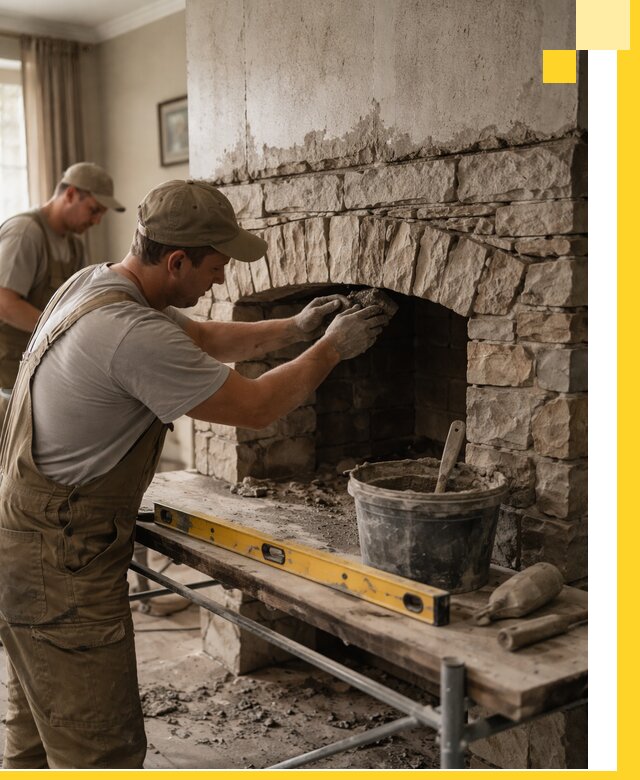 Изготовление каминов под ключ в Пыти-Яхах, монтаж и отделка