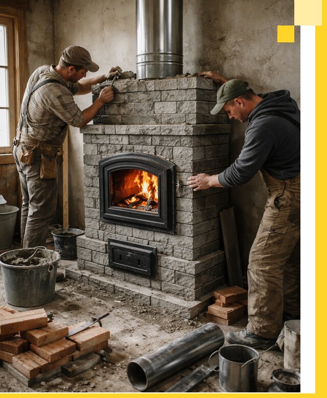 Производство, поставка и монтаж дровяных печей в Пыти-Яхах