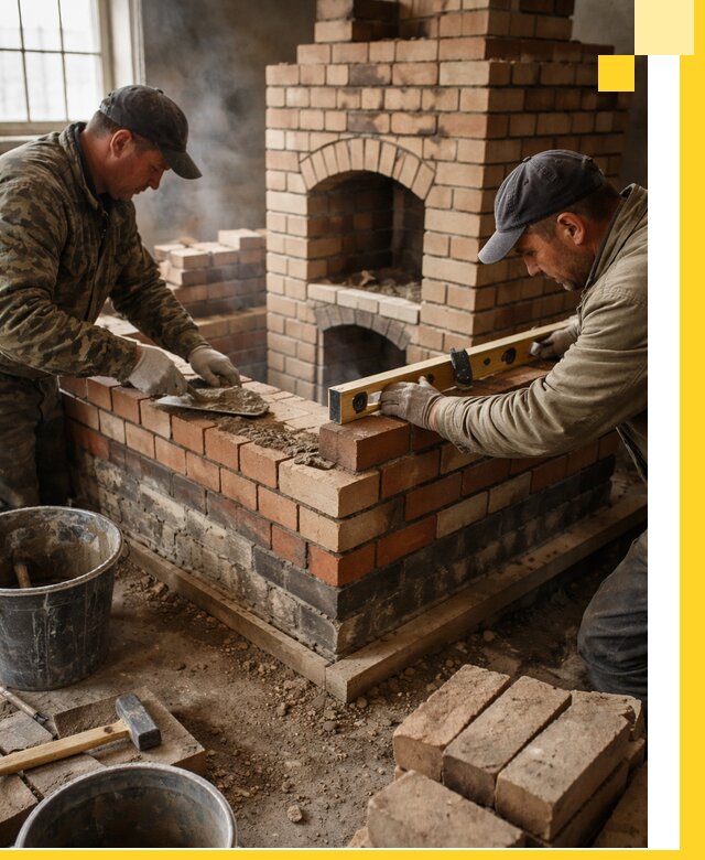 Изготовление и монтаж печей и каминов из кирпича в Пыти-Яхах