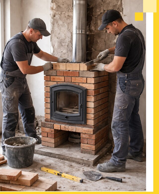 Монтаж печи камина под ключ в Пыти-Яхах с гарантией и пусконаладкой