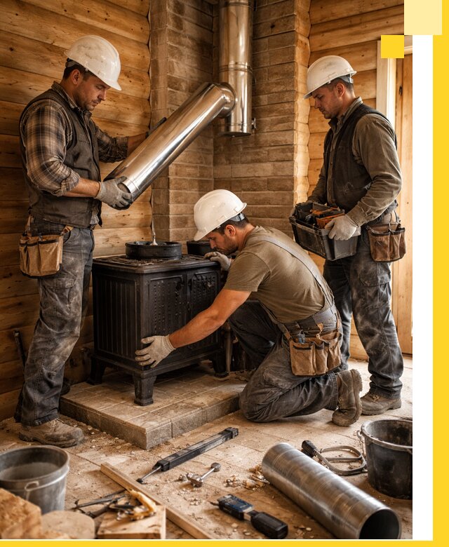 Профессиональный монтаж банных печей и дымоходов в Пыти-Яхах
