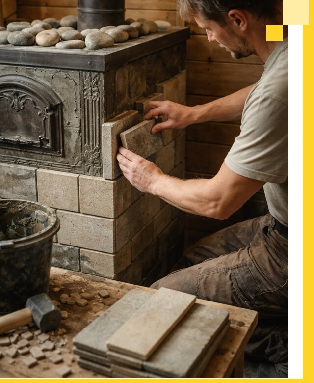 Облицовка банных печей в Пыти-Яхах профессиональная отделка