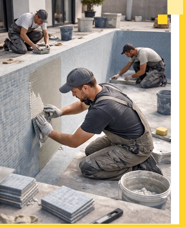 Облицовка бассейнов в Пыти-Яхах плитка мозаика гидроизоляция