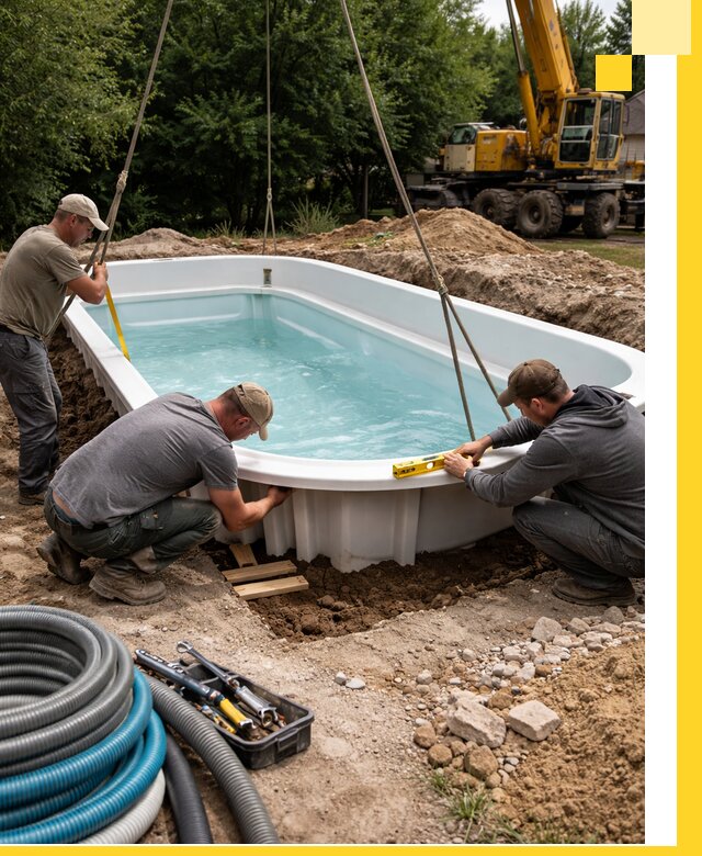 Установка и монтаж композитных бассейнов под ключ в Пыти-Яхах