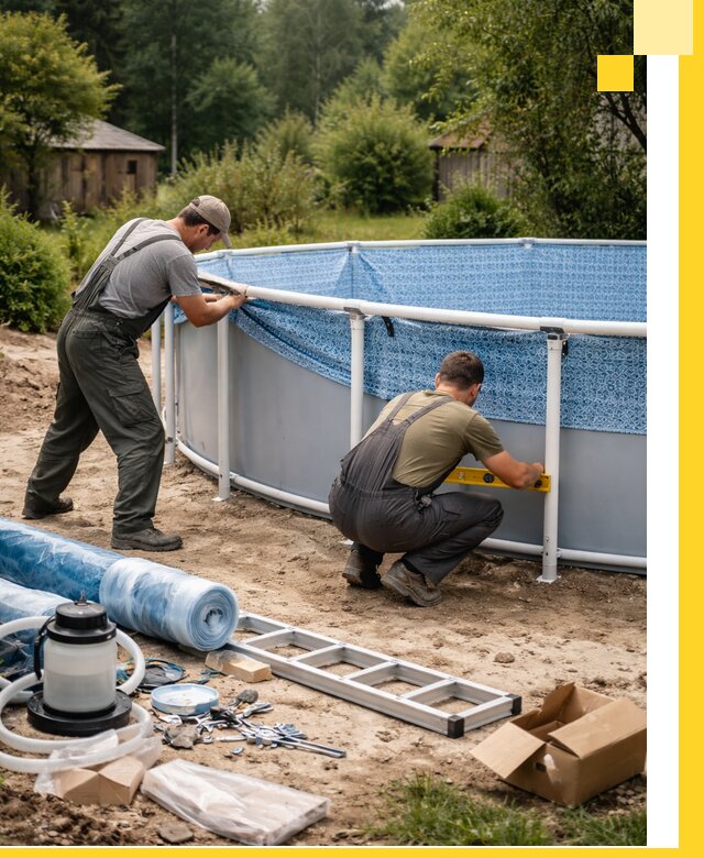 Установка и монтаж каркасных бассейнов в Пыти-Яхах под ключ