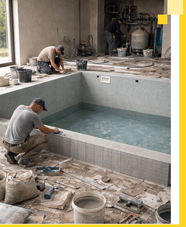 Строительство и монтаж бассейнов в помещении в Пыти-Яхах