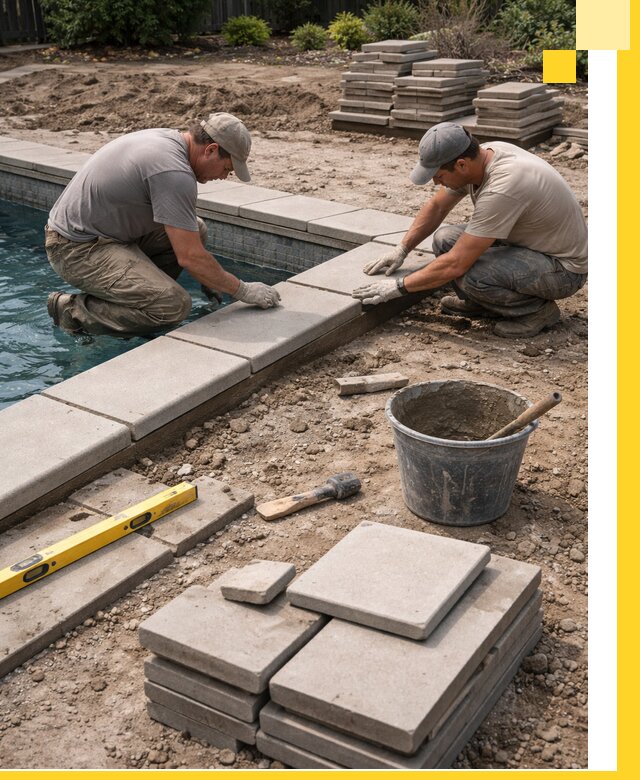 Установка и изготовление копингового камня для бассейнов в Пыти-Яхах