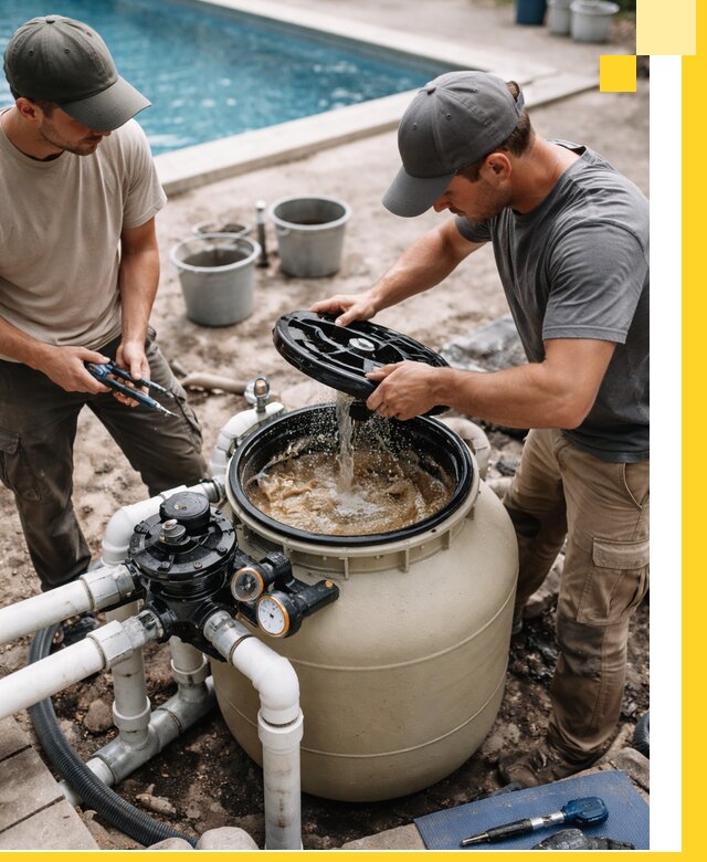 Установка и обслуживание песочных фильтров для бассейнов в Пыти-Яхах