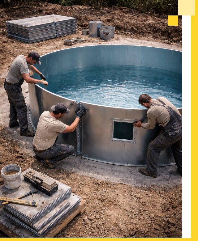 Круглые бассейны под ключ в Пыти-Яхах проектирование и монтаж