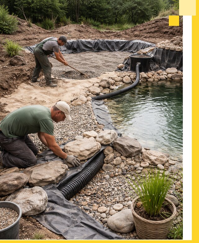 Строительство природных бассейнов и озер в Пыти-Яхах под ключ