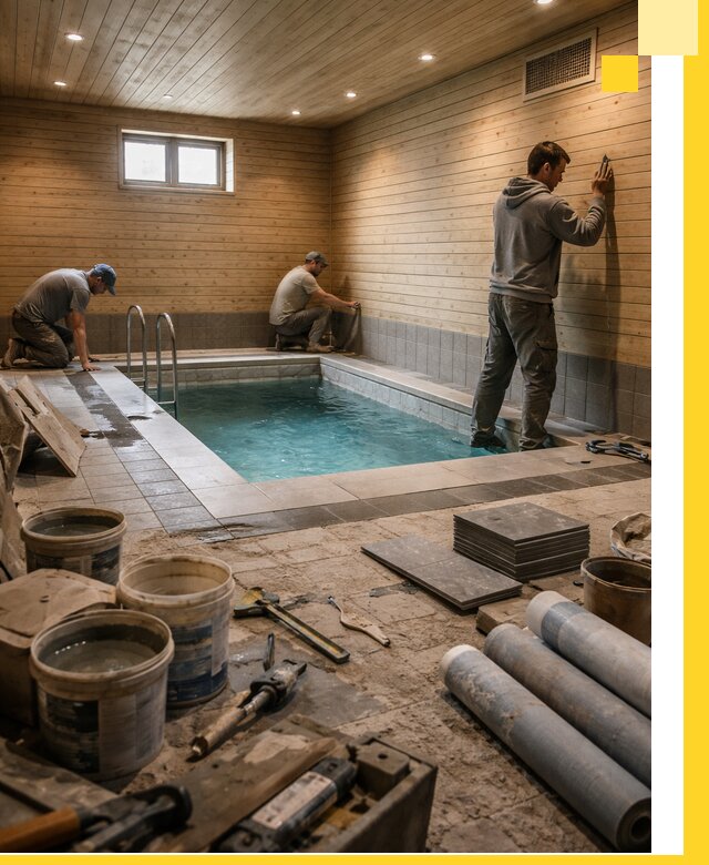 Строительство бани с бассейном и сауной под ключ в Пыти-Яхах