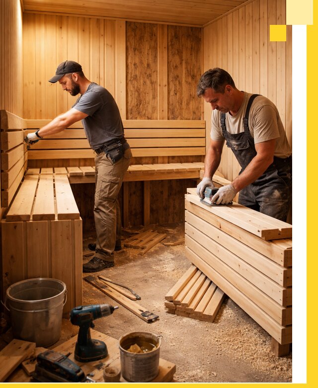 Профессиональный комплексный ремонт саун под ключ в Пыти-Яхах