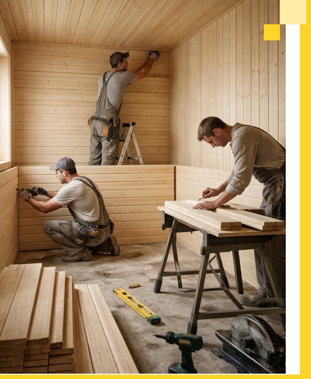 Обшивка саун в Пыти-Яхах из натуральной древесины под ключ