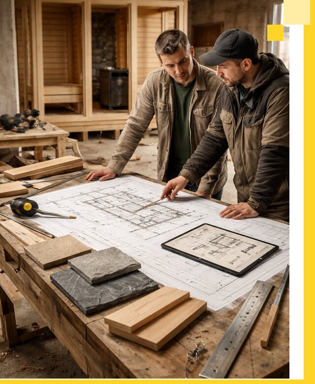 Проекты бань под ключ и планы строительства в Пыти-Яхах