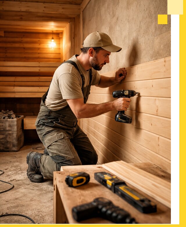 Профессиональная внутренняя отделка бани в Пыти-Яхах под ключ