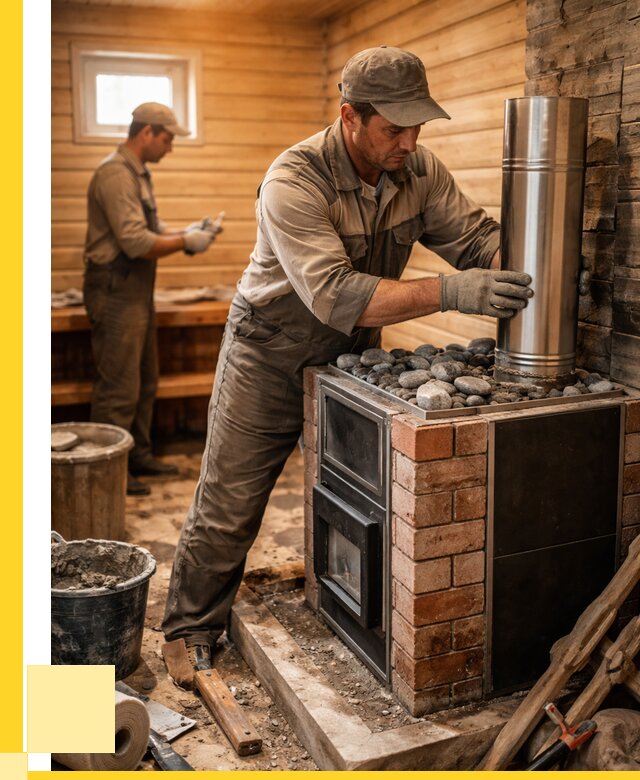 Монтаж печи в бане под ключ в Пыти-Яхах от 20346 р. | ЭриданПть