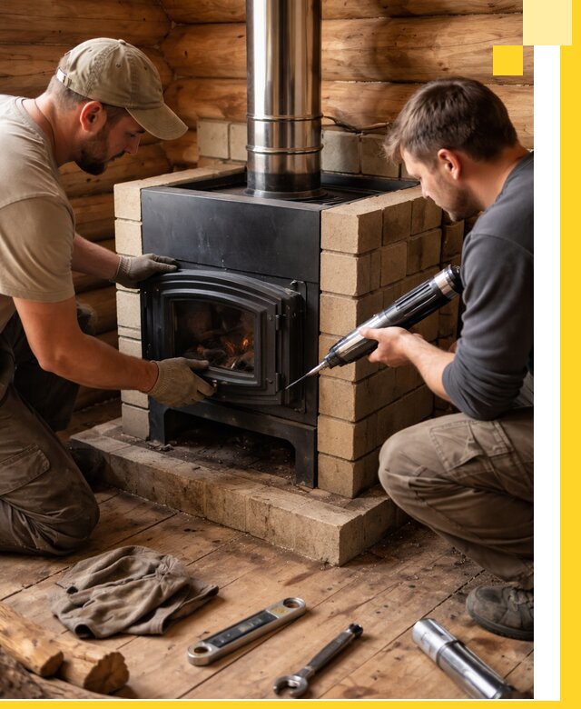 Монтаж и установка печи в бане под ключ с гарантией в Пыти-Яхах