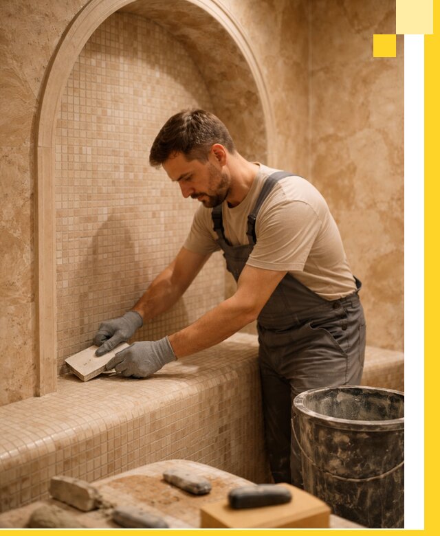 Профессиональная отделка хамамов с мозаикой под ключ в Пыти-Яхах