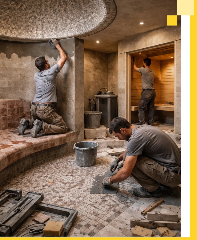 Проект и строительство хамама бани и сауны под ключ в Пыти-Яхах