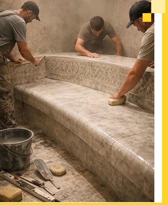 Изготовление и установка сидений для хамама в Пыти-Яхах