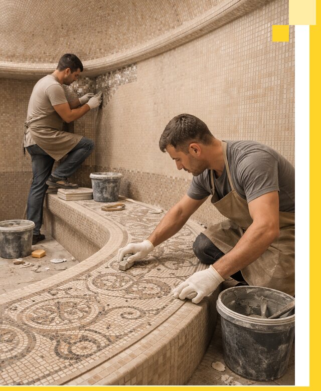 Плитка для хамама в Пыти-Яхах, укладка, подбор и поставка